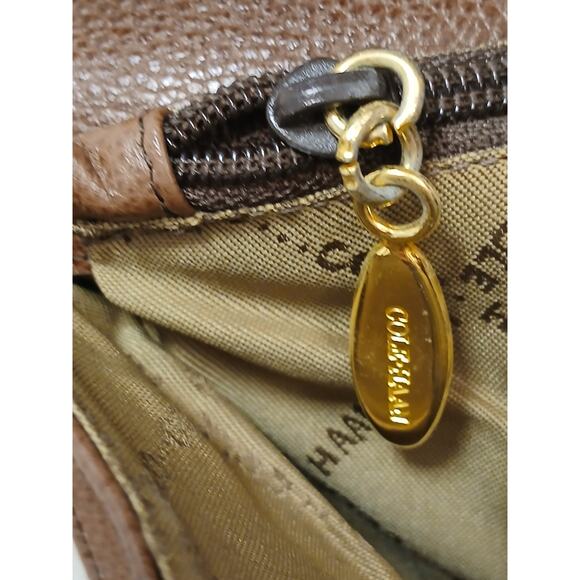 Vintage Cole Haan Long Rectangular Pebble Leather Satchel Bag 10x8 Quiet Luxury - Picture 9 of 16